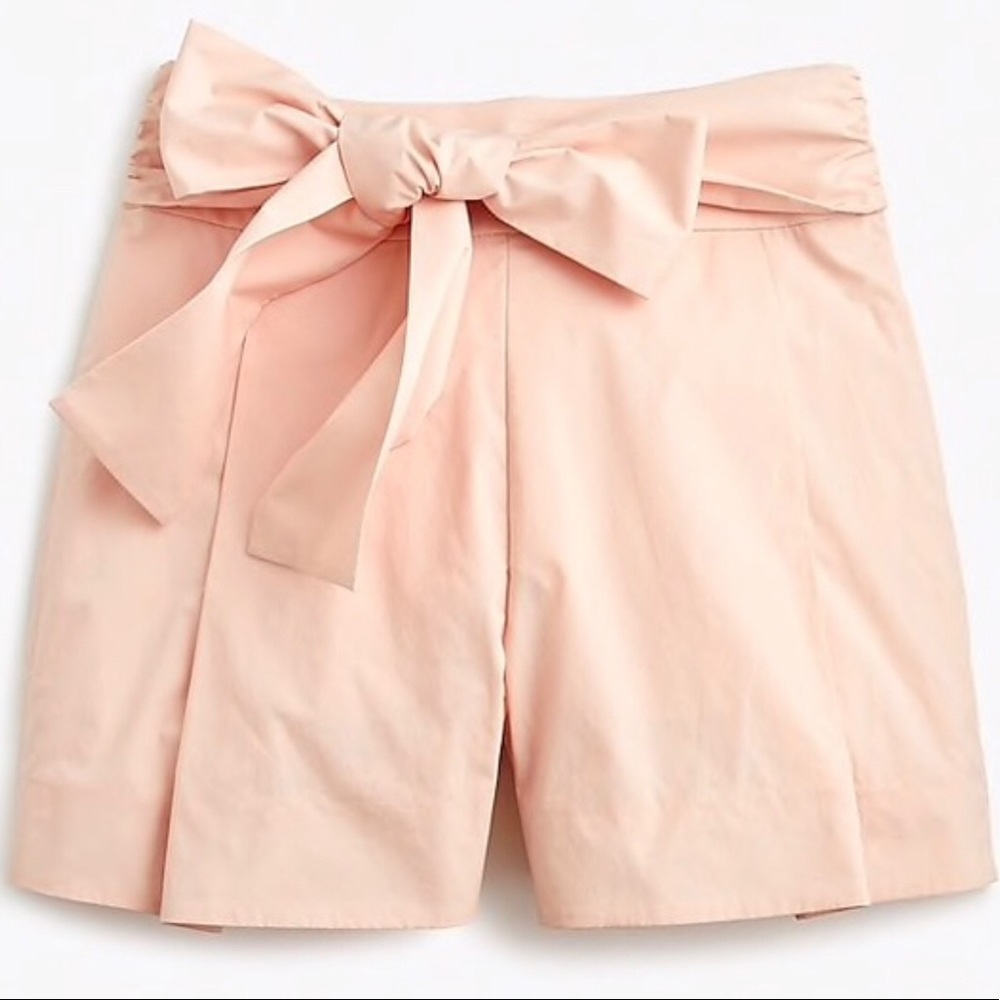 Jcrew hi rise bow short in baby pink